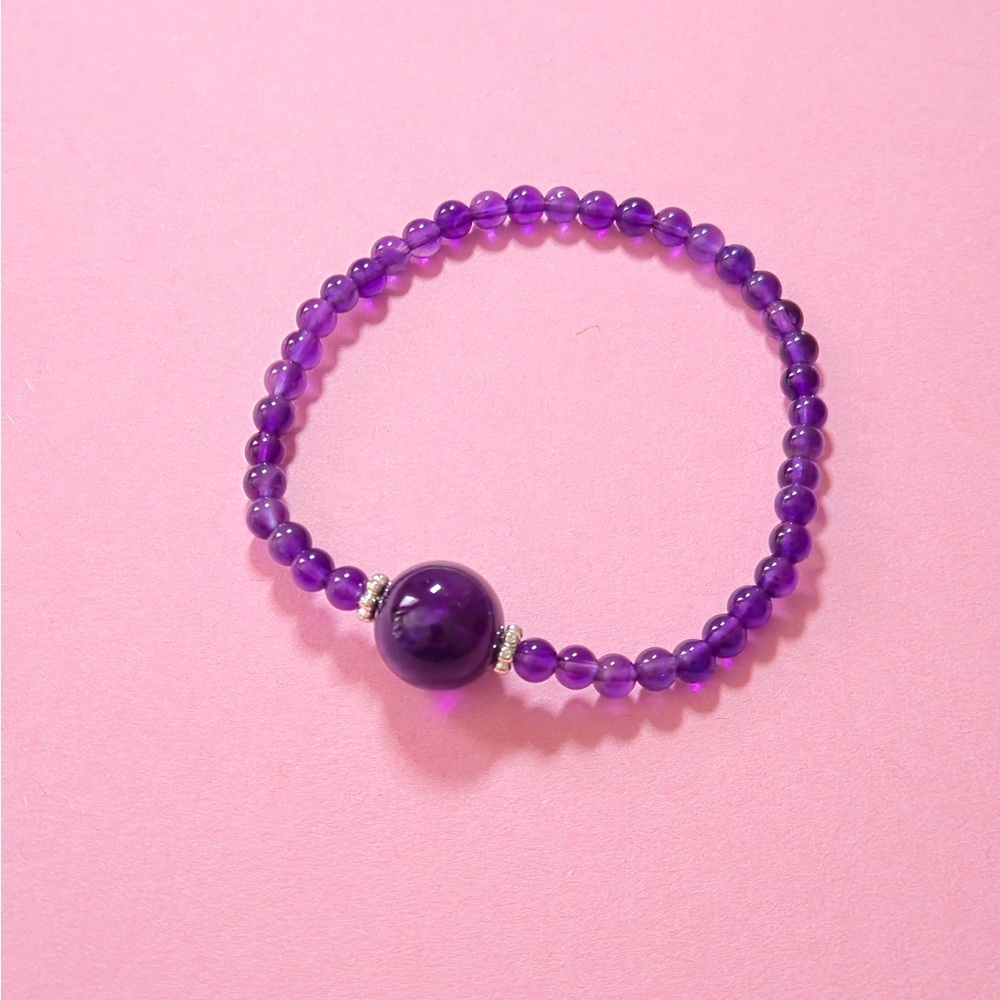 Elegant Purple amethyst Beaded Bracelet